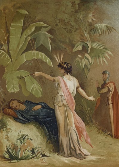 Merlin et Viviane, la Dame du Lac - Spanish School